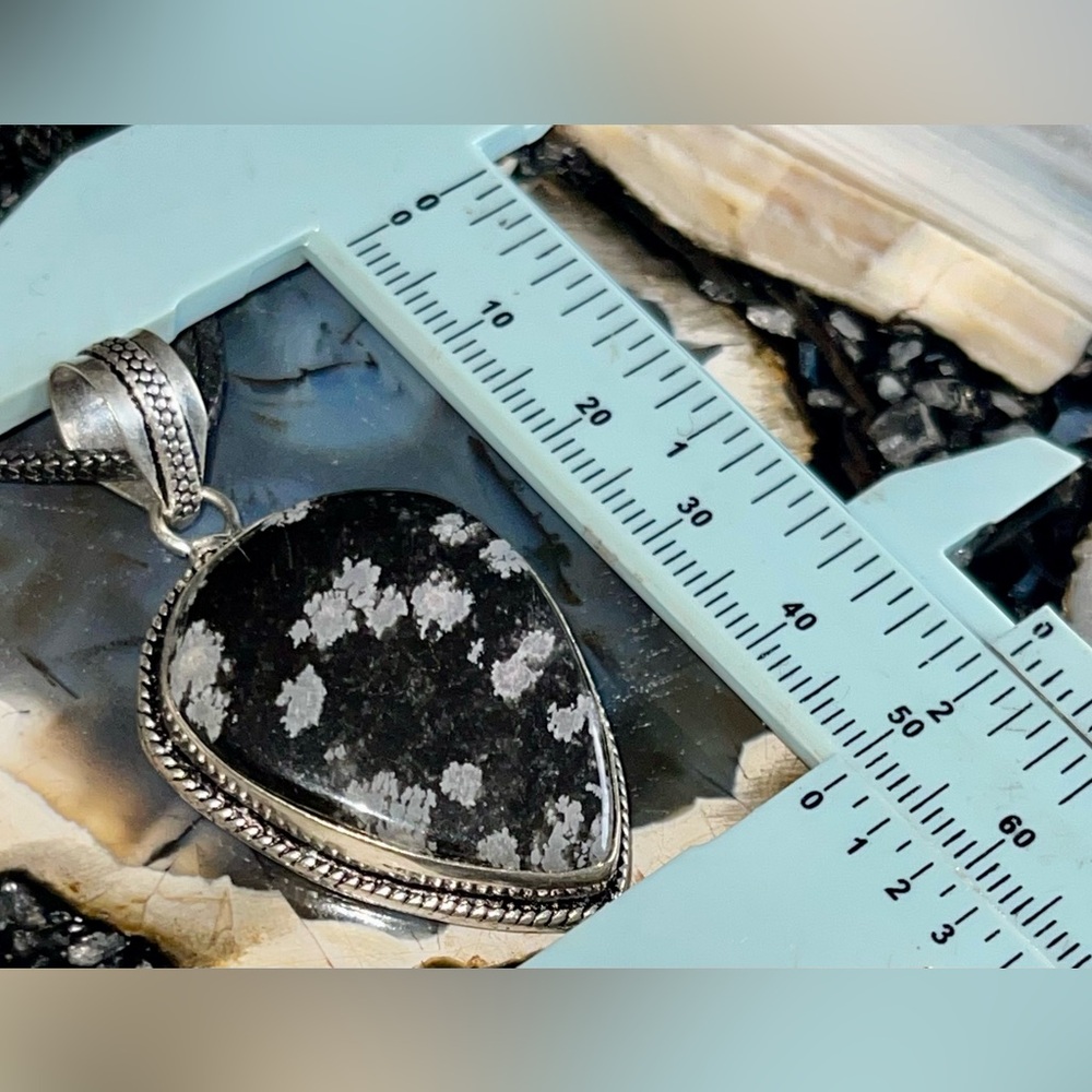 Snowflake Obsidian Pendant 2” - Picture 8 of 10